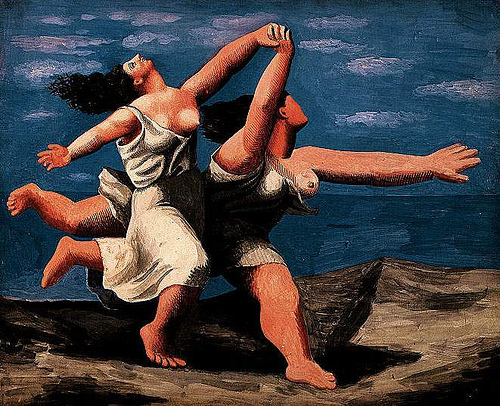 4679607572_7f461bb114 1922 Deux femmes courrant sur la plage