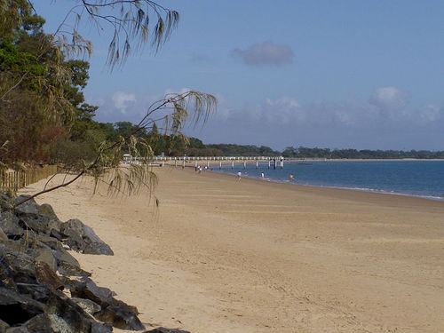 The beach in Hervey Bay looking towards Point Vernon